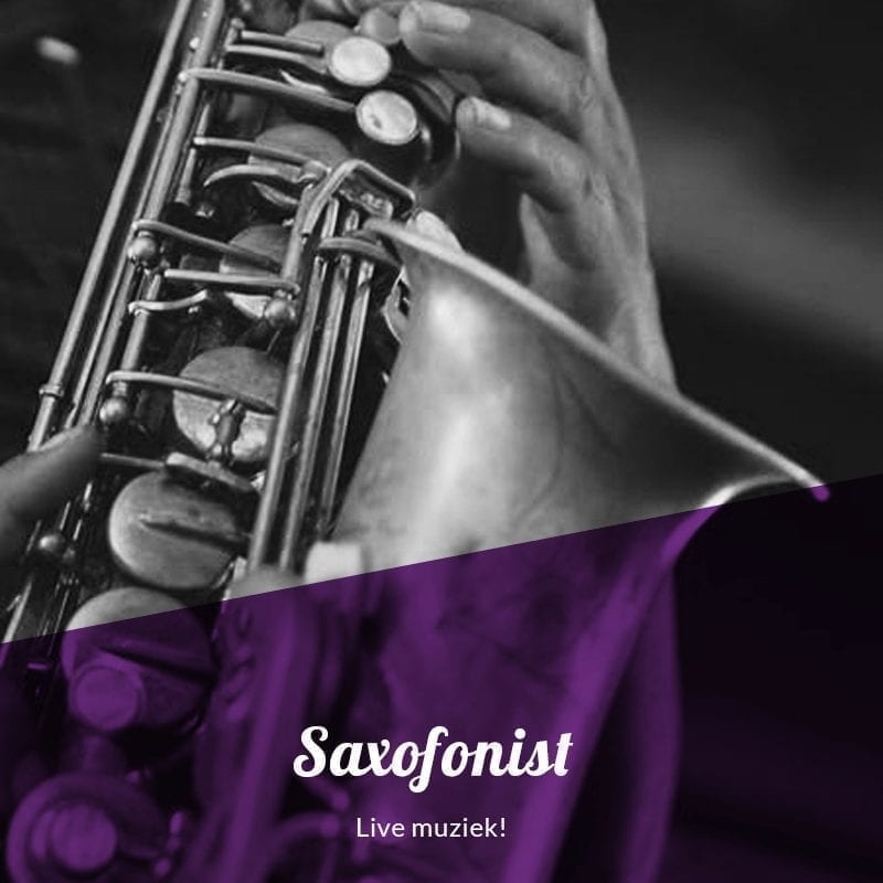 Saxofonist live muziek Dj Bruiloft